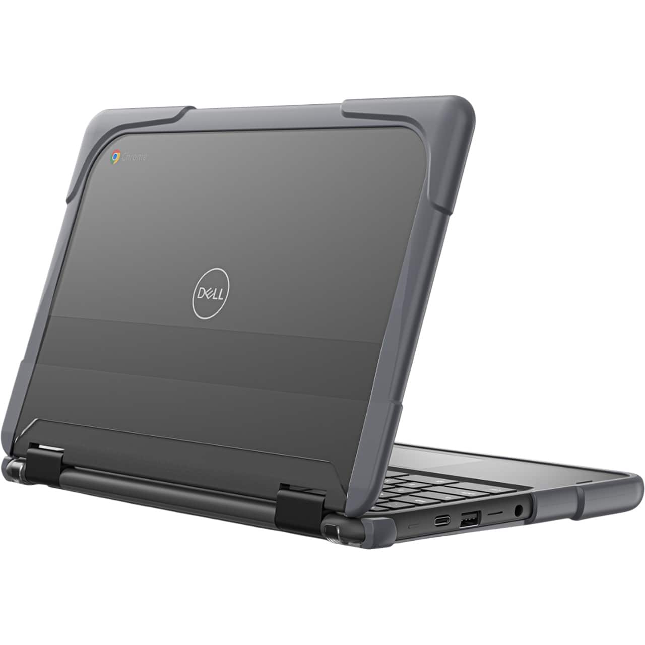 SaharaCase - DualShock Laptop Case for Dell 3120/3110/3100 Clamshell and 2-in-1 Chromebook - Gray/Clear - Front_Zoom