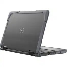 SaharaCase - DualShock Laptop Case for Dell 3120/3110/3100 Clamshell and 2-in-1 Chromebook - Gray/Clear