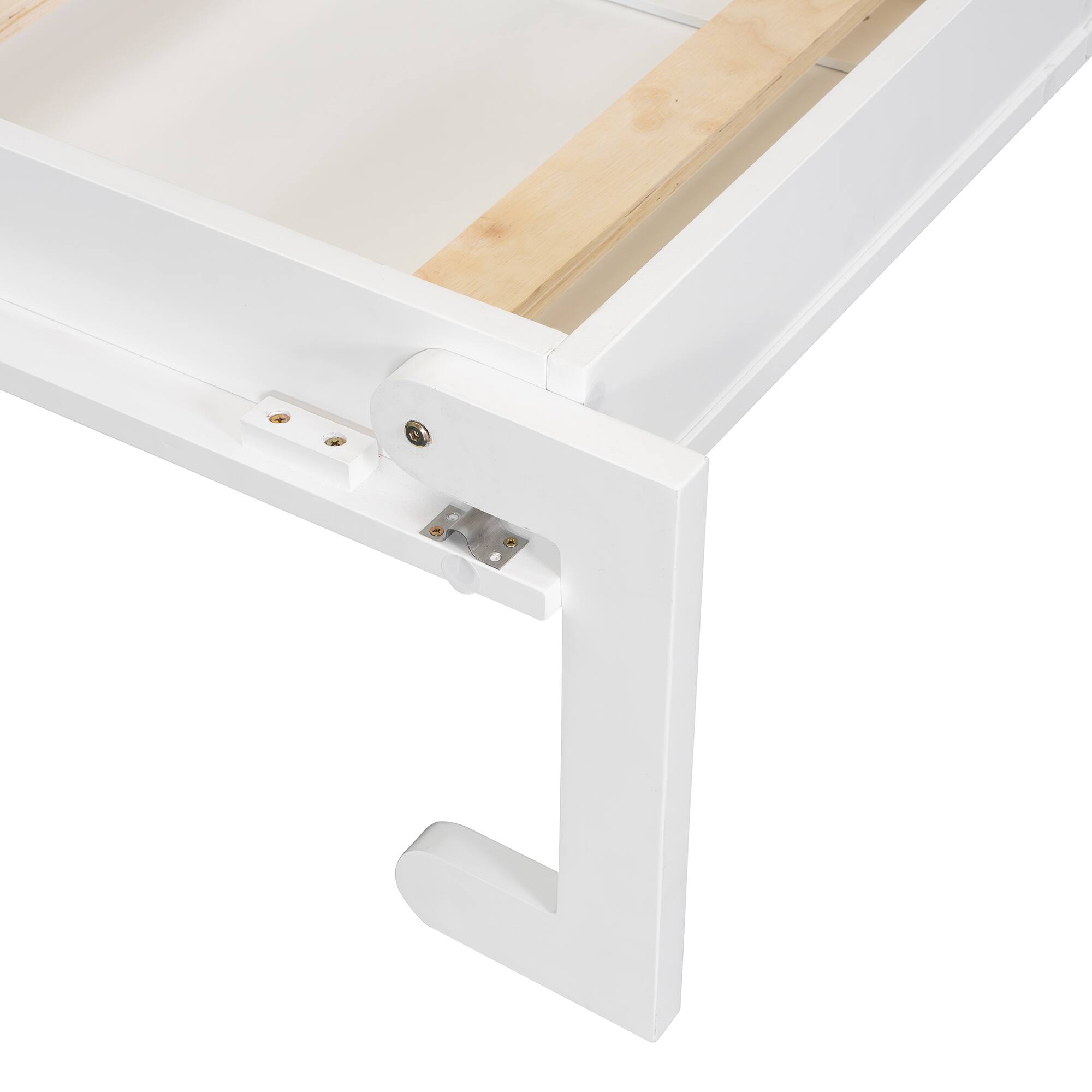 Alt View 8. Tiramisubest - Queen Size Murphy Bed with Closet, Drawers, Table, White - Space-Saving, Multi-Functional, Built-In Desk & Storage - White.