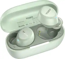 TOZO - Ai Translation Wireless Earbuds, Lightweight, 32H Play, Stereo Bass+, Comfort‑Fit, ENC Mics Clear Calls, Waterproof - Green