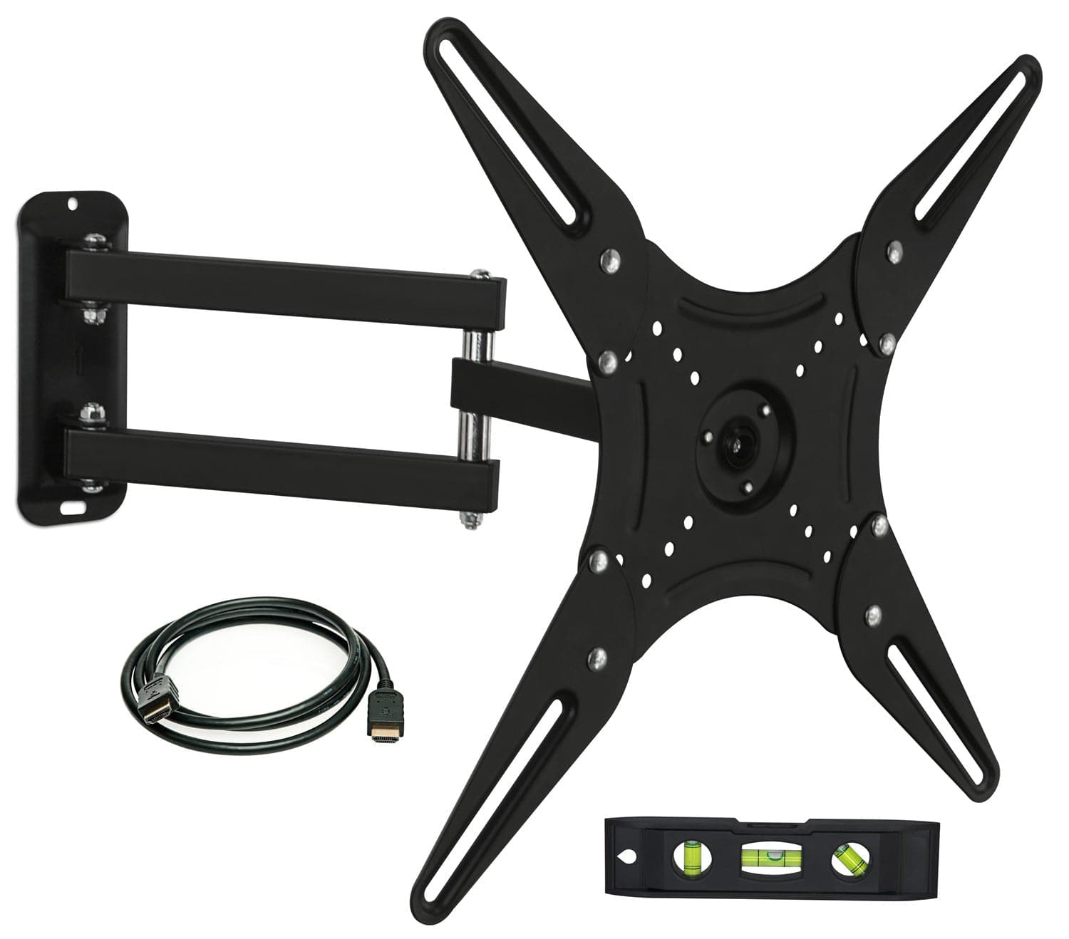 Back. Mount-It! - Full Motion Swivel TV Wall Mount for 24–55" – 20" Extension Arm, Corner-Friendly, VESA Compatible - Black.