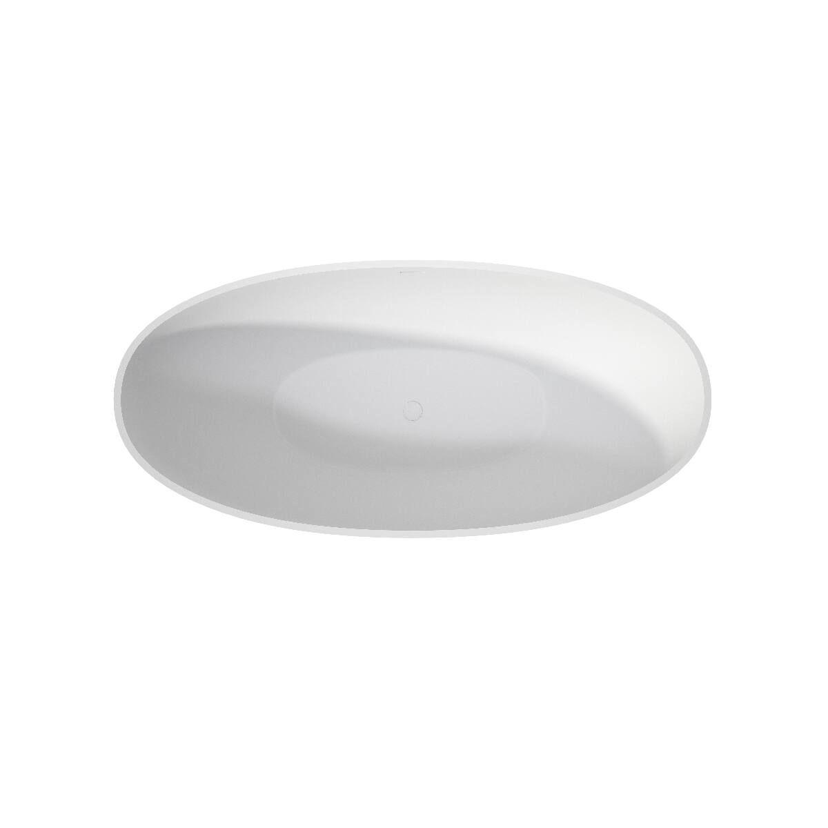 Left. Loheer - Loheer 65 in Solid Surface Deep Soaking Bathtub Matte White Freestanding Oval Tub - Matte White.