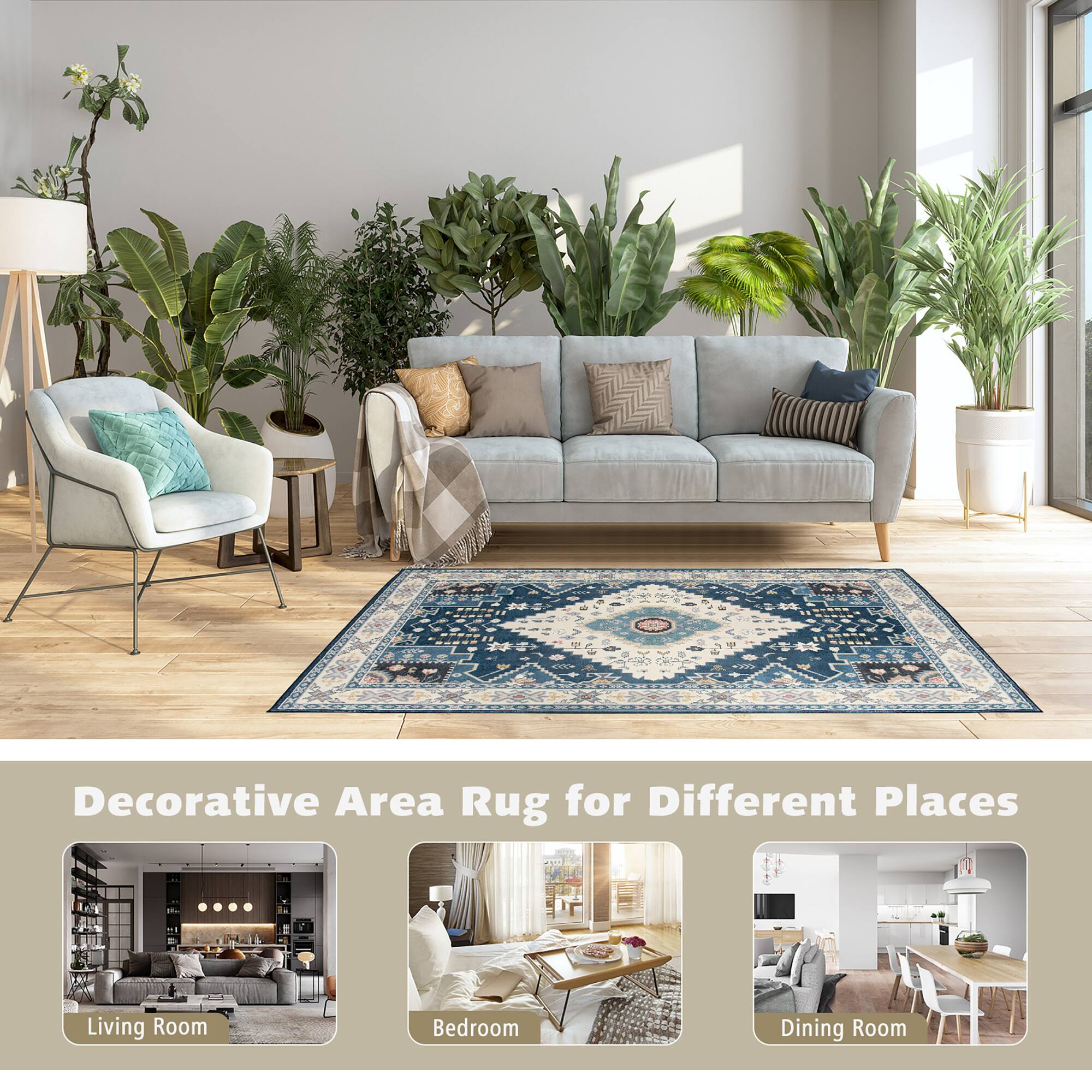 Decorative Area Rug for Different Places

- Living Room
- Bedroom
- Dining Room