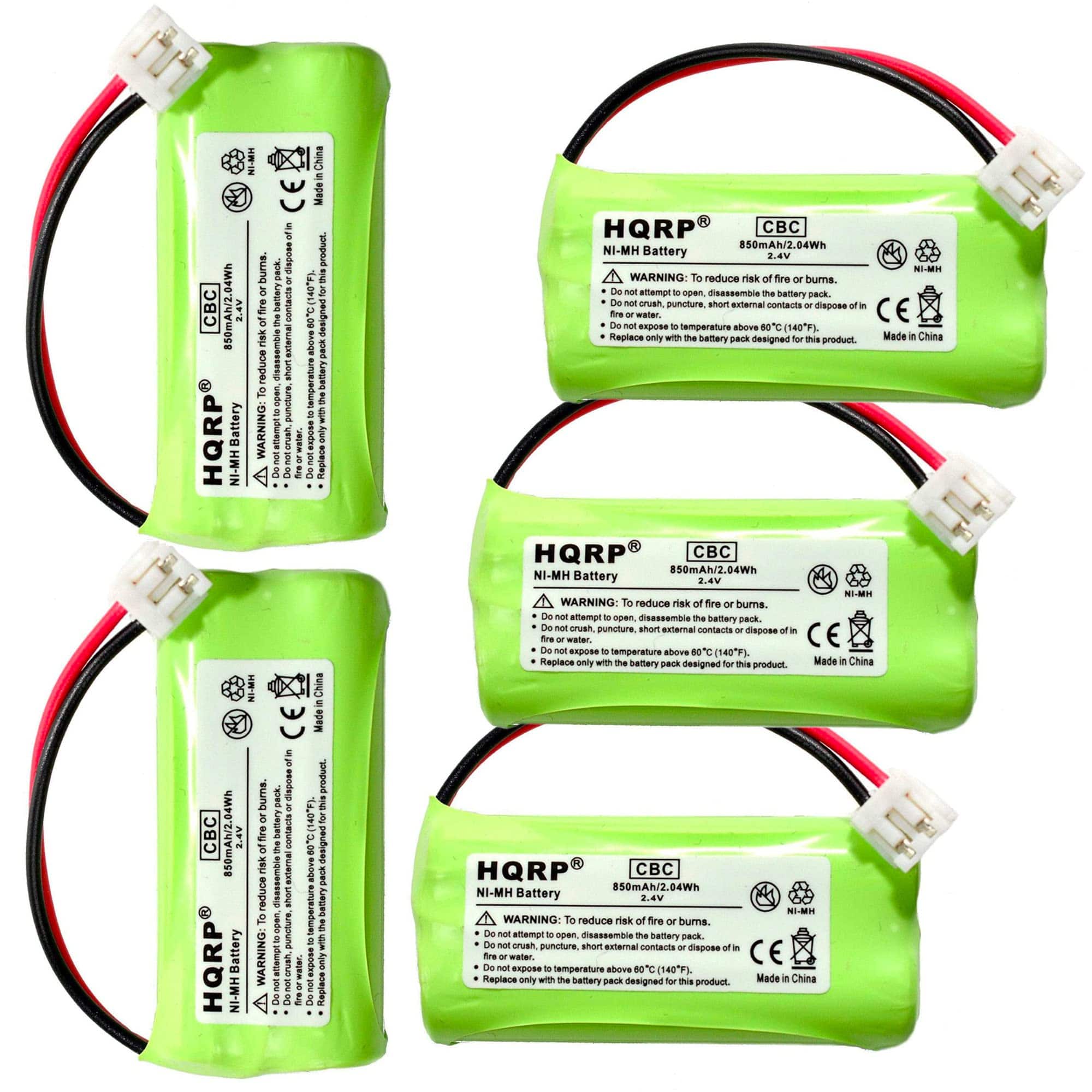 HQRP - 5-Pack 2.4 V 850 mAh Ni-MH Cordless Phone Battery Replacement for VTech BT183348 BT283348 price history on PriceWatchPro