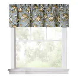 Ellis Curtain - Ellis Bella Rose Stylish Medium Scale Printed Floral Pattern 1.5" Rod Pocket Tailored Valance for Windows 58"x15" - Wedge