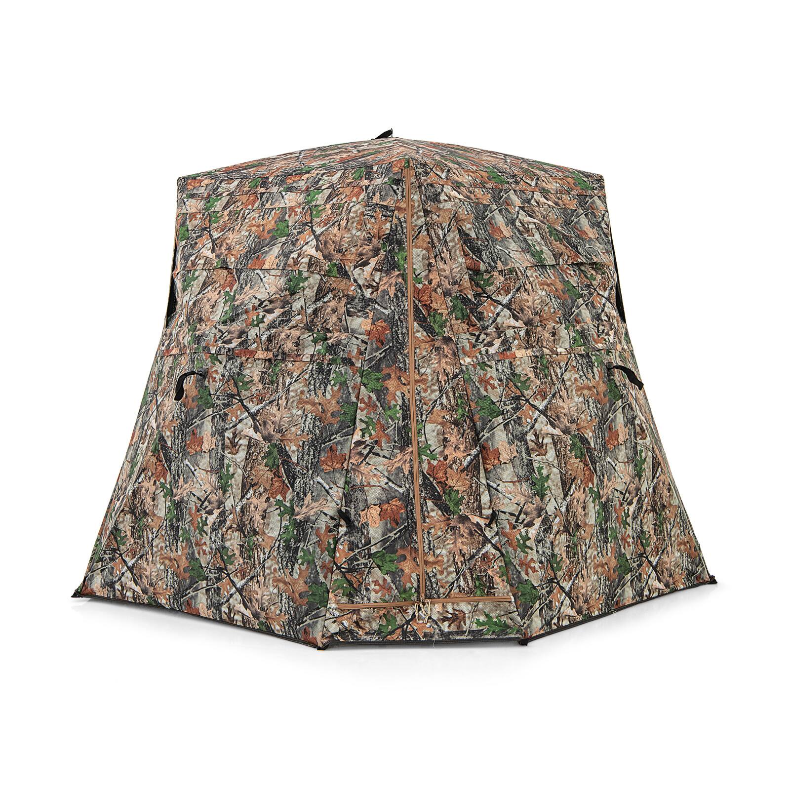 Alt View 7. Costway - Costway 3 in 1 Multifunctional Hunting Blind with Skylight Roof Cover Carrying Bag stakes - Camouflage.
