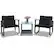 Front. Costway - 3PCS Patio Rattan Furniture Set Rocking Chairs Cushioned Sofa - Black.