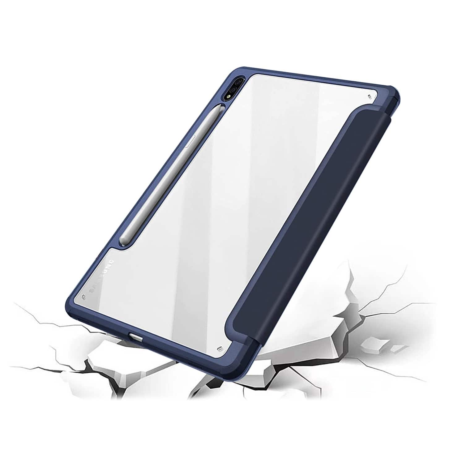 Alt View 12. SaharaCase - Folio Case for Samsung Galaxy Tab S8 - Clear/Navy Blue.