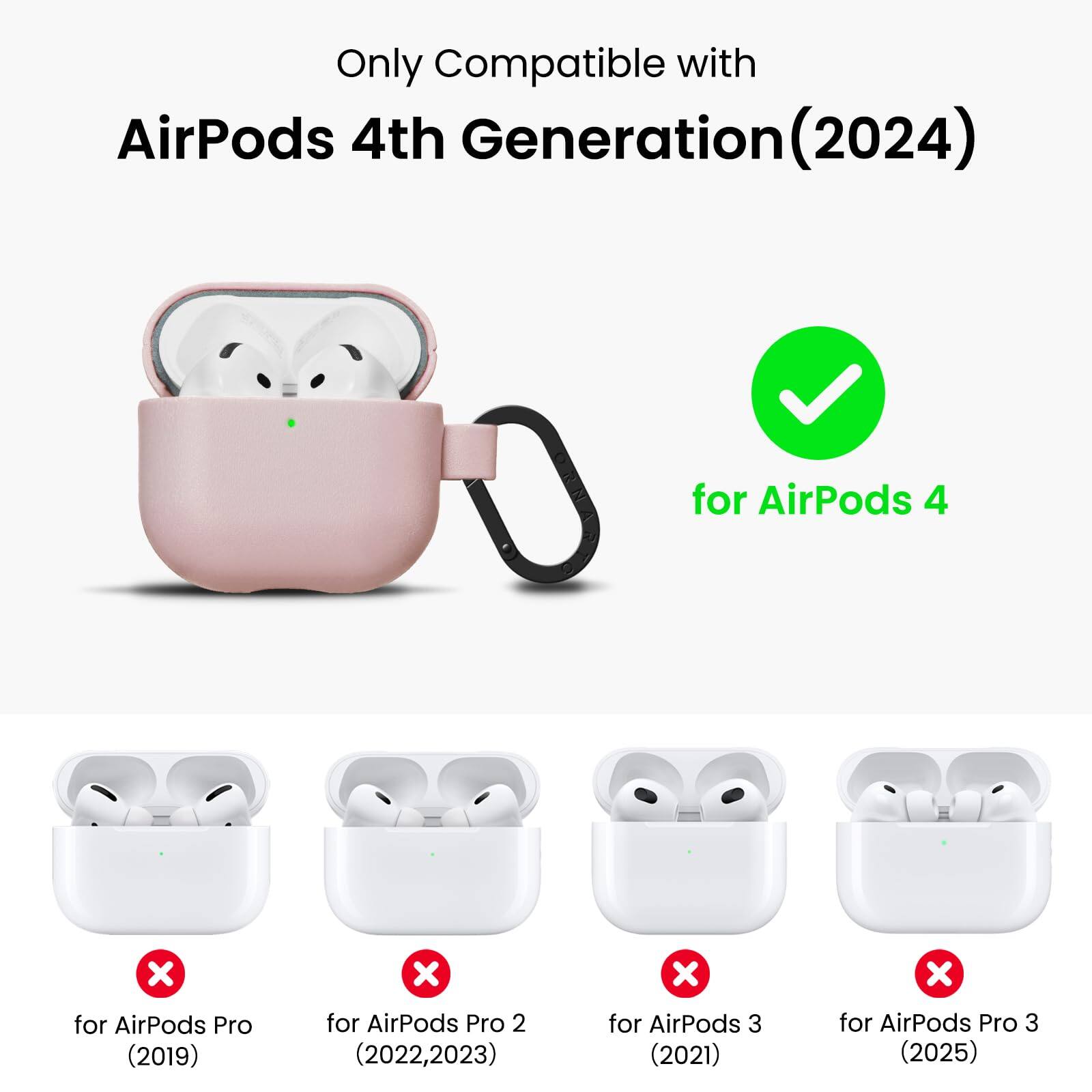 Only Compatible with AirPods 4th Generation (2024)

- for AirPods 4
- for AirPods Pro (2019)
- for AirPods Pro 2 (2022, 2023)
- for AirPods 3 (2021)
- for AirPods Pro 3 (2025)