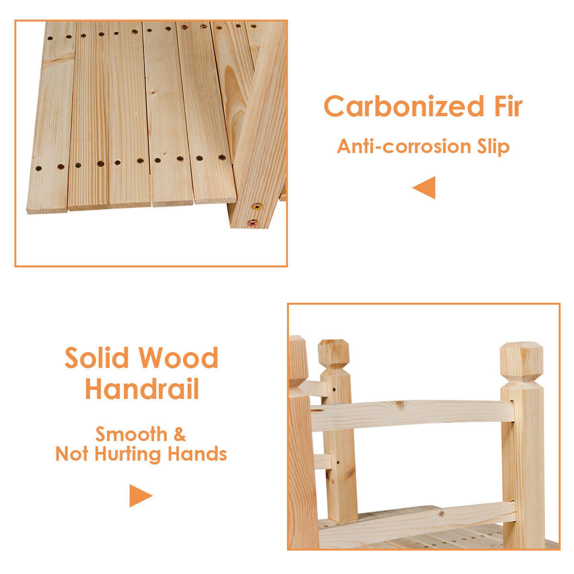 Carbonized Fir  
Anti-corrosion Slip  

Solid Wood Handrail  
Smooth & Not Hurting Hands