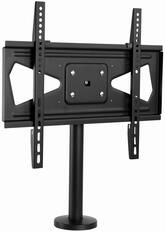 Front. Mount-It! - Bolt‑Down TV Stand for 32″–55″ Screens with Heavy‑Duty Steel Construction and Swivel Viewing - Black.