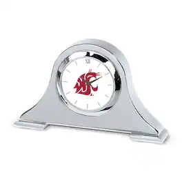 Jardine - Washington State Cougars Primary Team Logo Napoleon Desk Clock - Silver