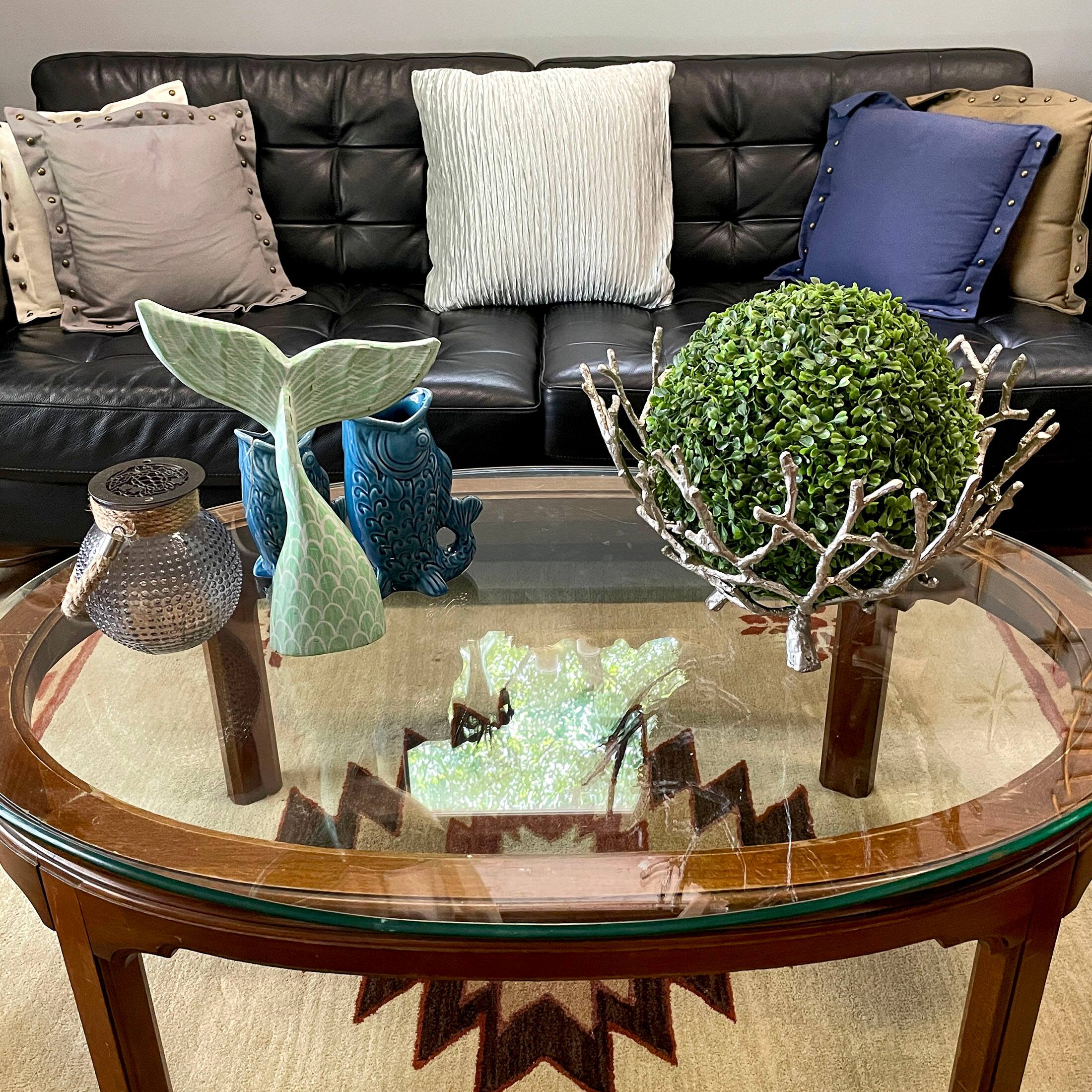 Alt View 7. Things2Die4 - Turquoise Wood Mermaid Tail Sculpture 13.75" Coastal Table Decor Ocean Art - Turquoise.