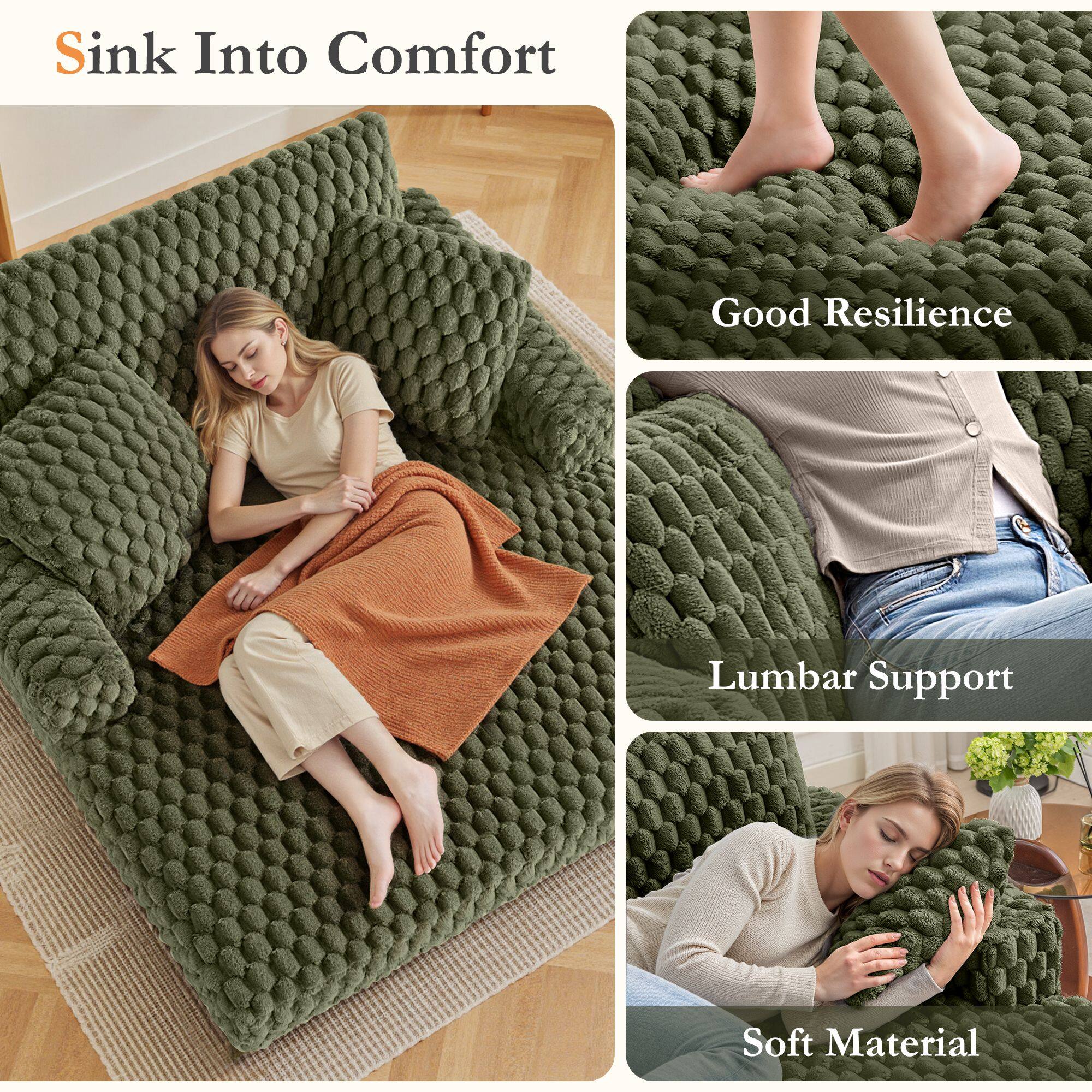 Sink Into Comfort  
Good Resilience  
Lumbar Support  
Soft Material