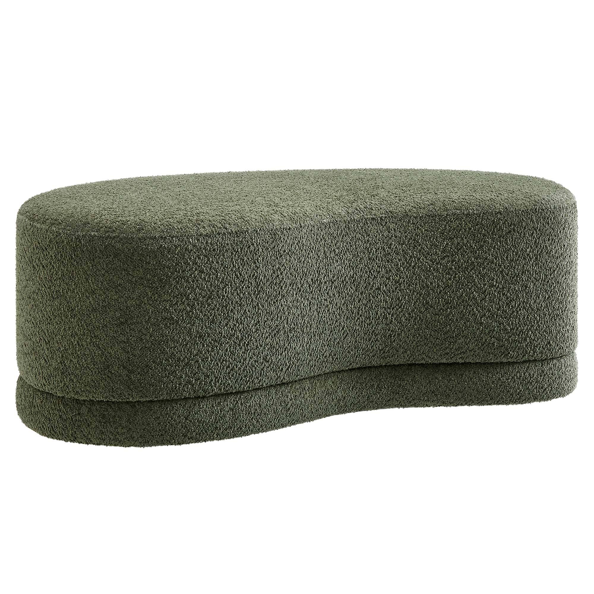 Angle. Modway - Nimbus 48" Upholstered Ottoman Bench by Modway - Sage.