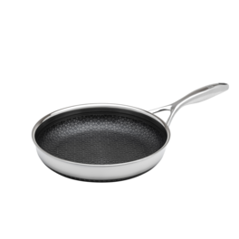 Livwell Brands - DiamondClad™ 10" Hybrid Nonstick Stainless Steel Frying Pan, Dishwasher Safe, PFOA-free – Silver/Black - Black/Silver