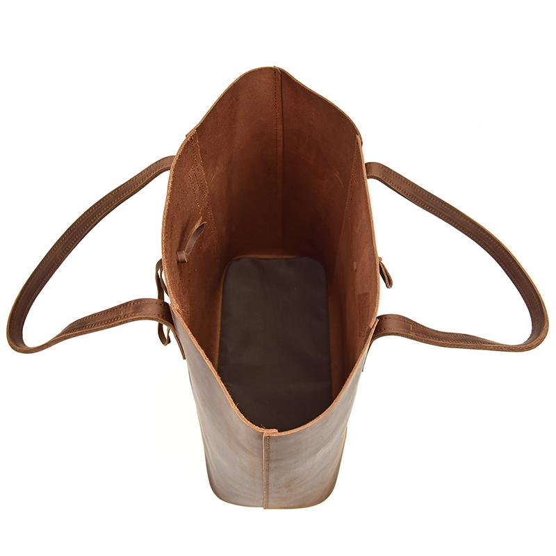 Alt View 5. Steel Horse Leather - The Taavi Tote | Handcrafted Leather Tote Bag - Brown.