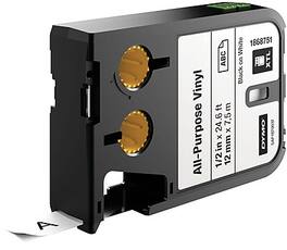 DYMO - XTL 1868751 All-Purpose Vinyl Label Maker Tape, 1/2" x 24-6/10', (1868751) - Black on White