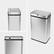 Left. Innovaze - 16 Gallon Stainless Steel Rectangular Motion Sensor Trash Can with Removable and Portable Design - Silver.