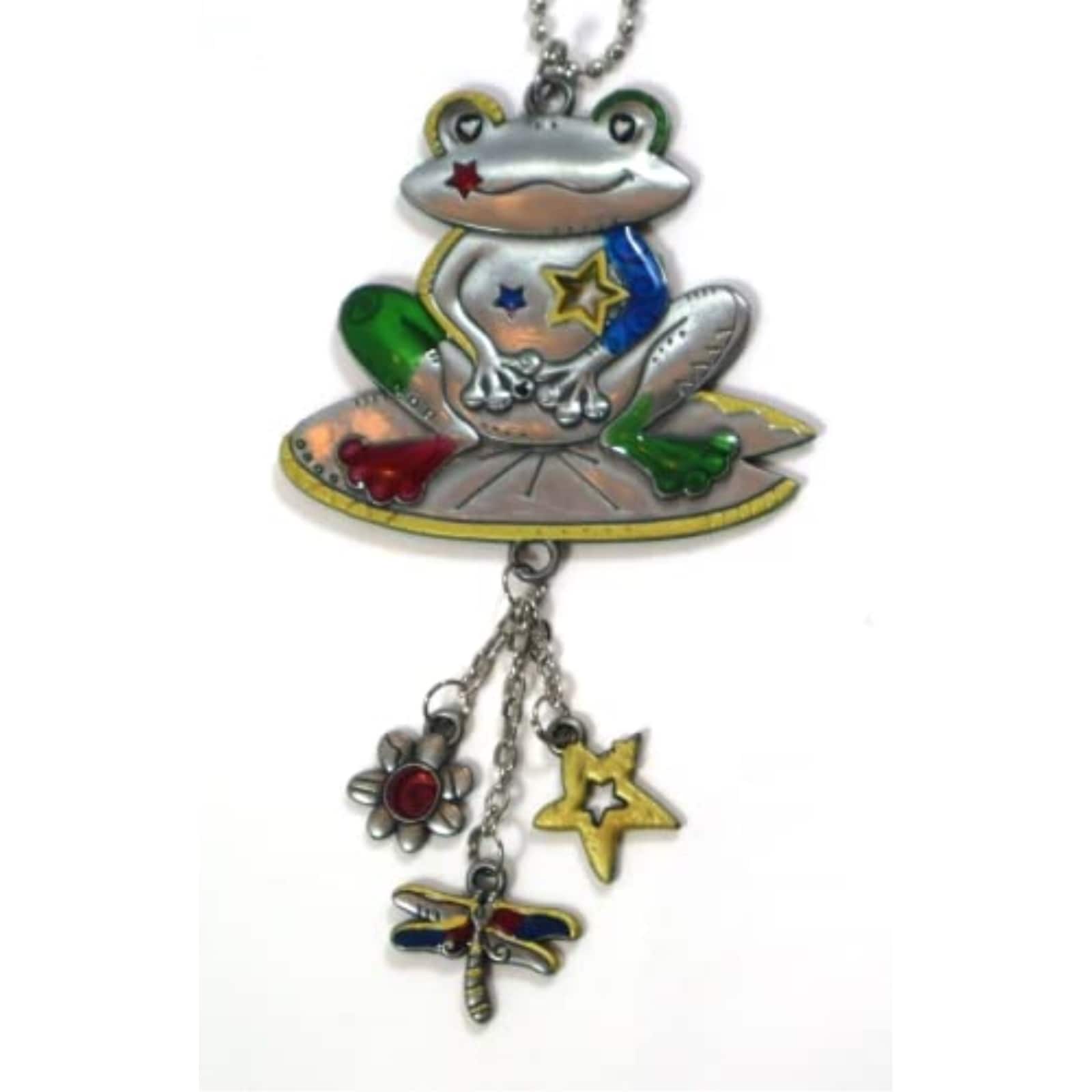 Ganz - Multi Color Smiling Frog Car Charm 7 inches with Chain - Silver price history on PriceWatchPro