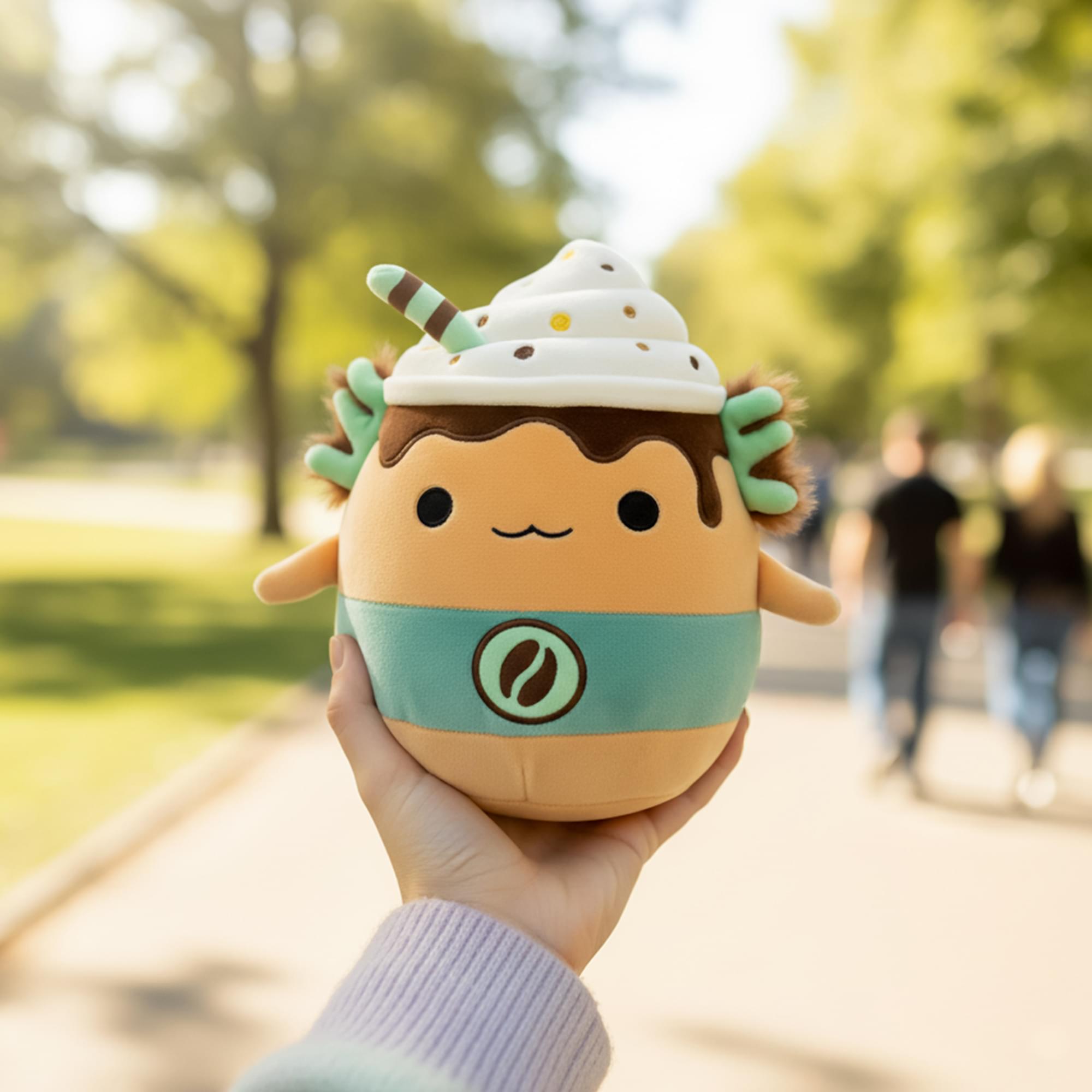 Alt View 5. Kellytoy - Squishmallows 8 Inch Plush | Nakobe The Latte Axolotl - Tan.