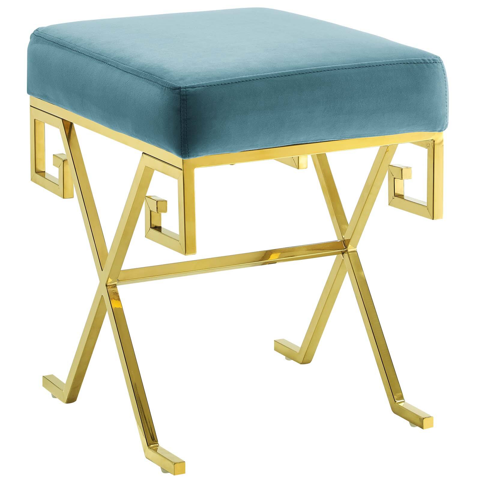 Angle. Modway - Twist Performance Velvet Bench by Modway - Sea Blue.