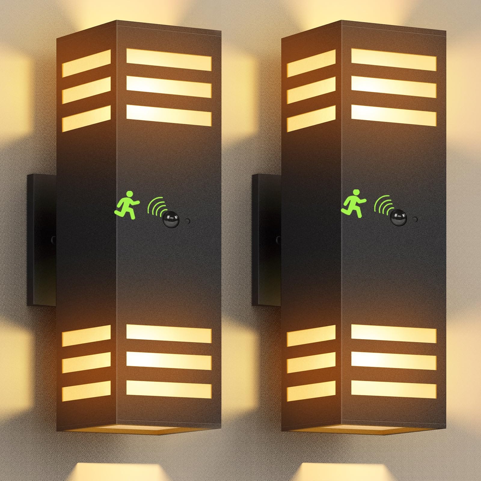 COTTAGE - Motion Sensor Outdoor Wall Lights Dusk To Dawn Exterior Light Fixture With 3 Modes Waterproof Modern - Motion Sensor-Style B