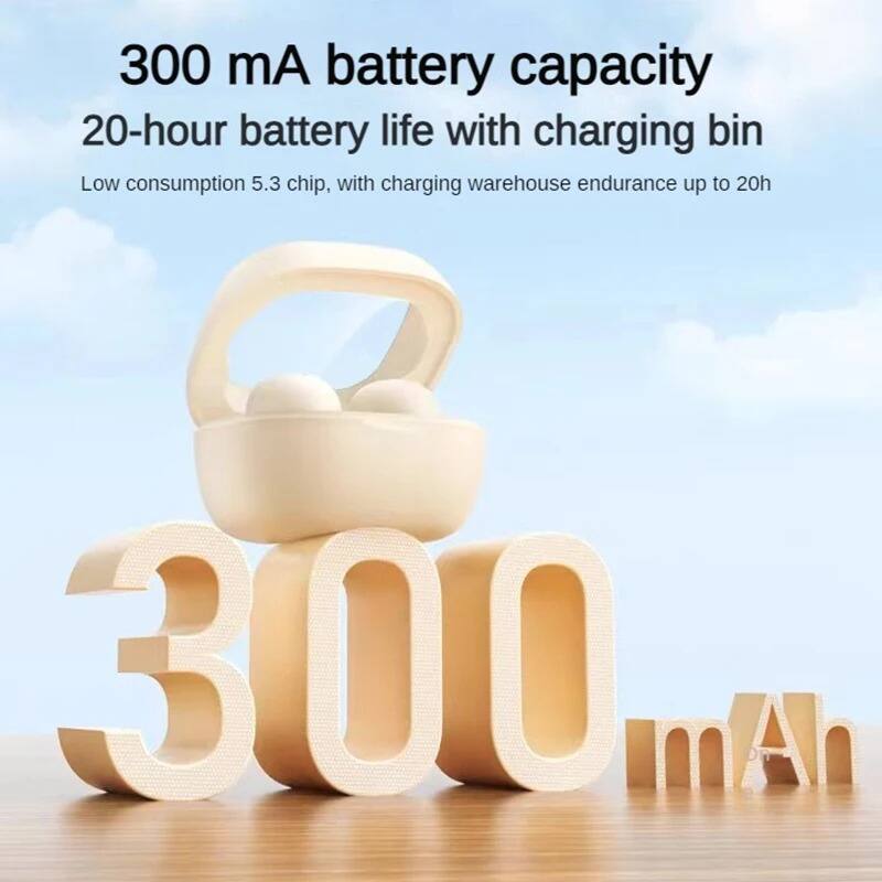 300 mA battery capacity  
20-hour battery life with charging bin  
Low consumption 5.3 chip, with charging warehouse endurance up to 20h