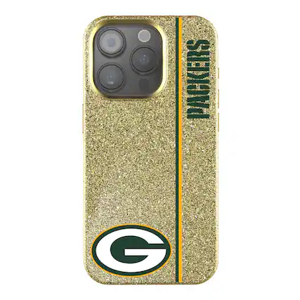 Front. Keyscaper - Green Bay Packers iPhone Bling Case - 14 - Gold.