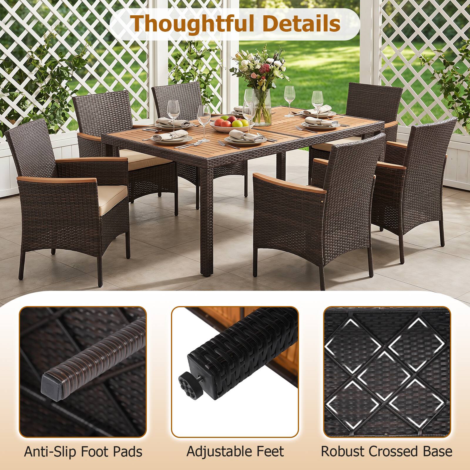 Thoughtful Details

Anti-Slip Foot Pads
Adjustable Feet
Robust Crossed Base