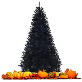 Boyel Living - 7.5ft Halloween Christmas Tree with Metal Stand - Black