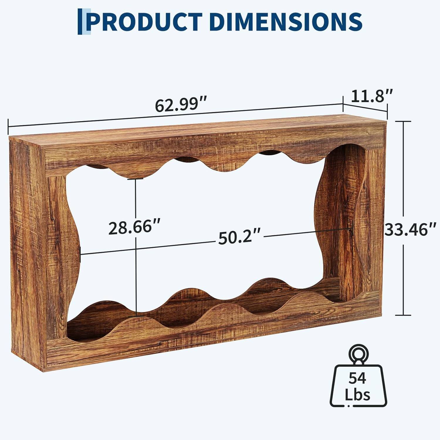Left. GARVEE - Narrow Entryway Sofa Table，63" Long Farmhouse Console Table with Storage,Sturdy Narrow Console Table-Brown - Brown.