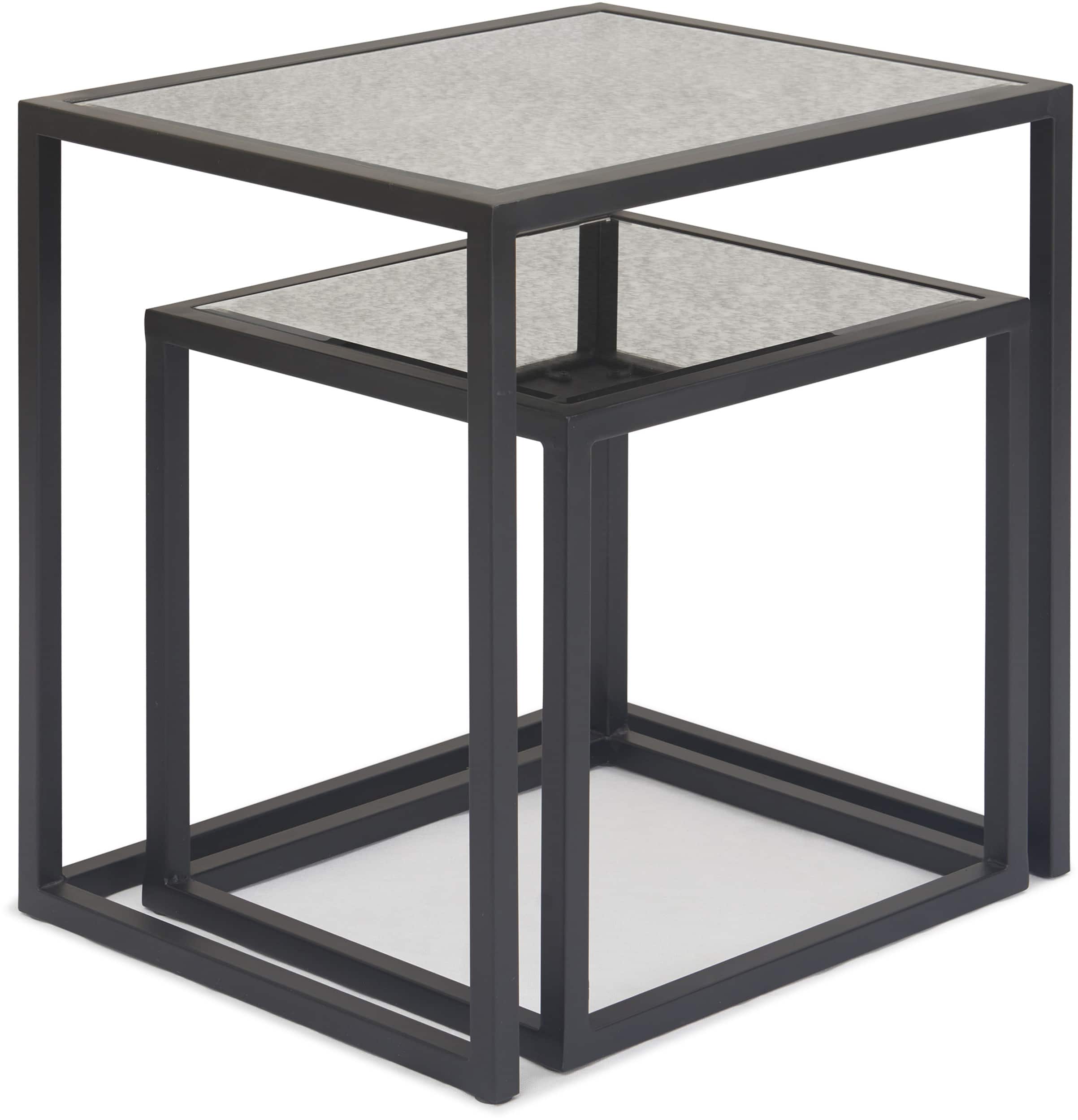 Finch - Gramercy Nesting Mirrored Accent Tables Set of 2 - Black price history on PriceWatchPro