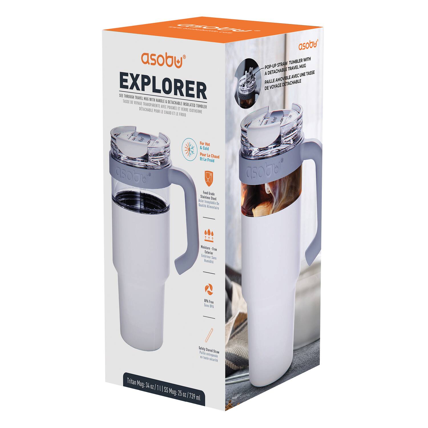 asobu POP-UP STRAW TRAVEL TUMBLER MUG WITH A DETACHABLE UNE TASSE ANEC PAILLE AMOVIBLE EXPLORER VOYAGE DETACHABLE DE THOVG NES EN ta8t VOTAAL nthing_to_t DATACHABLE TAMASPARTNTG m IRSNLATED TUMBLER DNCHAL MRMLA POR u CRaBS a U OATRVAL Fan A ao For et L Cold Pour a Chaud i Fruid hat Grade Stabdie Tel ke Ineytalie l Sulite Siemtane sob Rodes low Votecie Istries Tes Somidl I km Jun I Tefely Sarvi Pallie SoM . MSsiN -a Mowts Tritan Mug: 34 1l S5 Mug: 25 OZ T3 ml