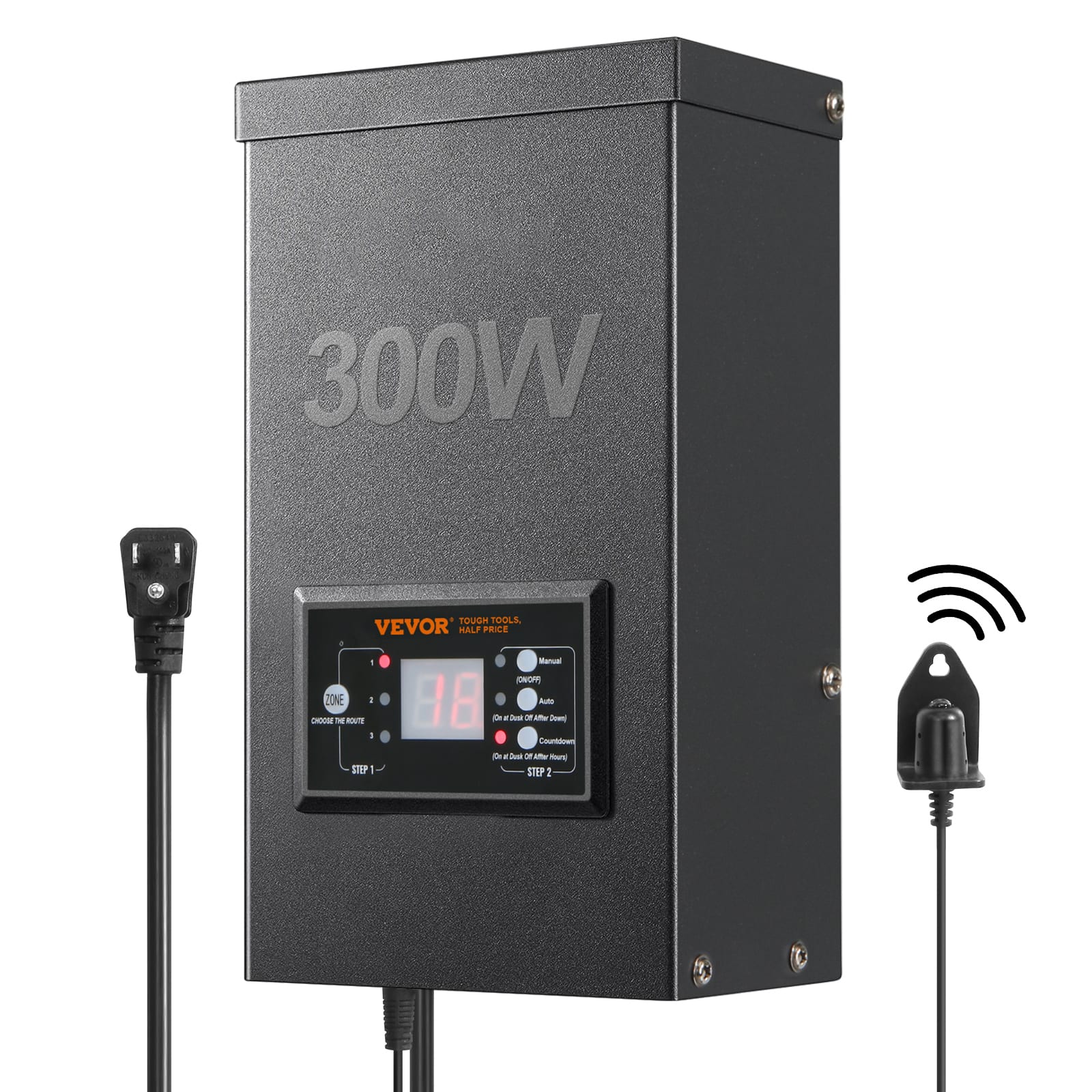 VEVOR - 300W Low Voltage Landscape Transformer with Timer and Photocell Sensor, Waterproof Landscape Lighting Transformer - Black price history on PriceWatchPro