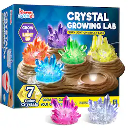 Joyfy - Kits Crystal Growing Experiment Kit-7 Color Crystals with Light-Up Base, Educational STEM Science Toys & Gifts for Kids - colorful