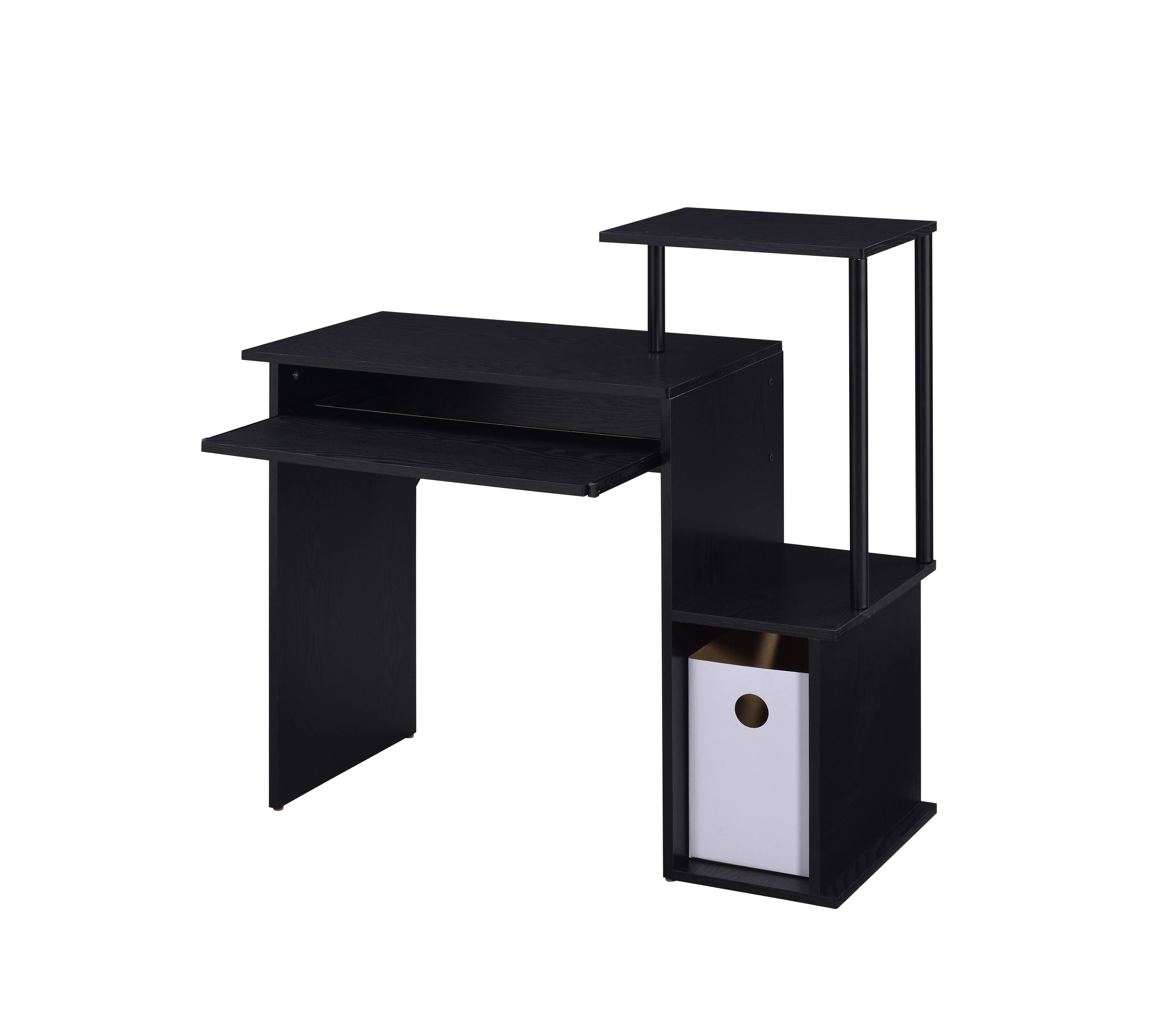 Alt View 2. TinyHomie - Lyphre Black Finish Computer Desk - Black.