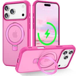 Dteck - for Apple iPhone 18 Pro Slim Translucent Matte Case with Magnetic Invisible Stand ,Compatible with Mag Safe - Rose