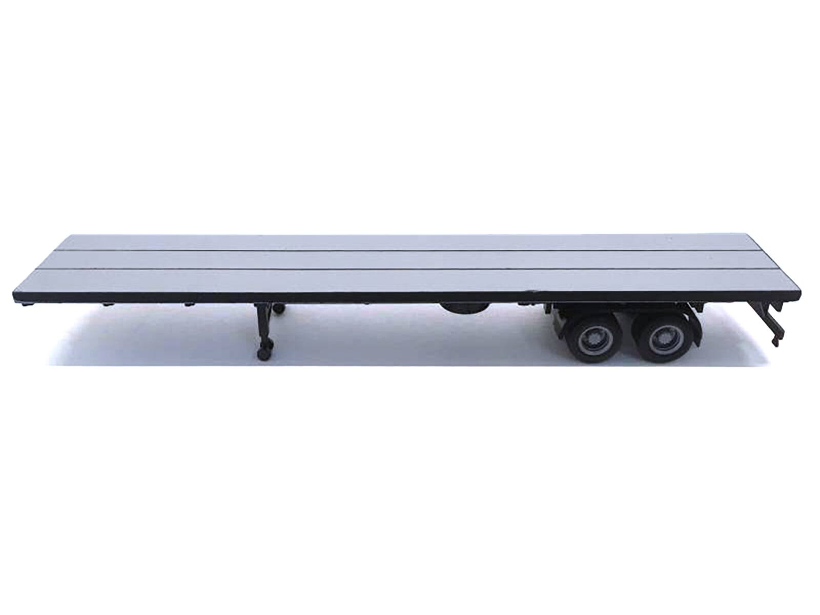 Angle. Promotex - 48ft Flatbed Trailer Gray Top 1/87 (HO) Plastic Model by Promotex - Gray.