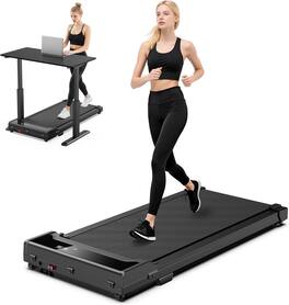 Core Tech - Walking Pad Treadmill for Home & Office, 2.0HP Under Desk Treadmill, Remote Control, 0.6-4 MPH, 220 lb Capacity - Black