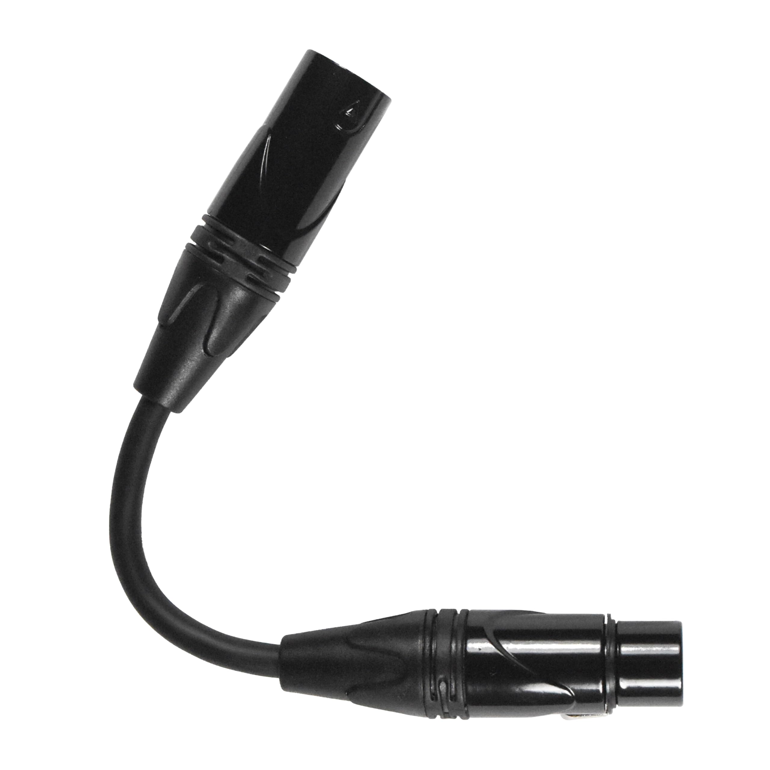 Alt View 5. HQRP - DMX 3-Pin XLR Female to 5-Pin XLR Male Adapter Cable 6 in Stage Lighting Turnaround - Black.