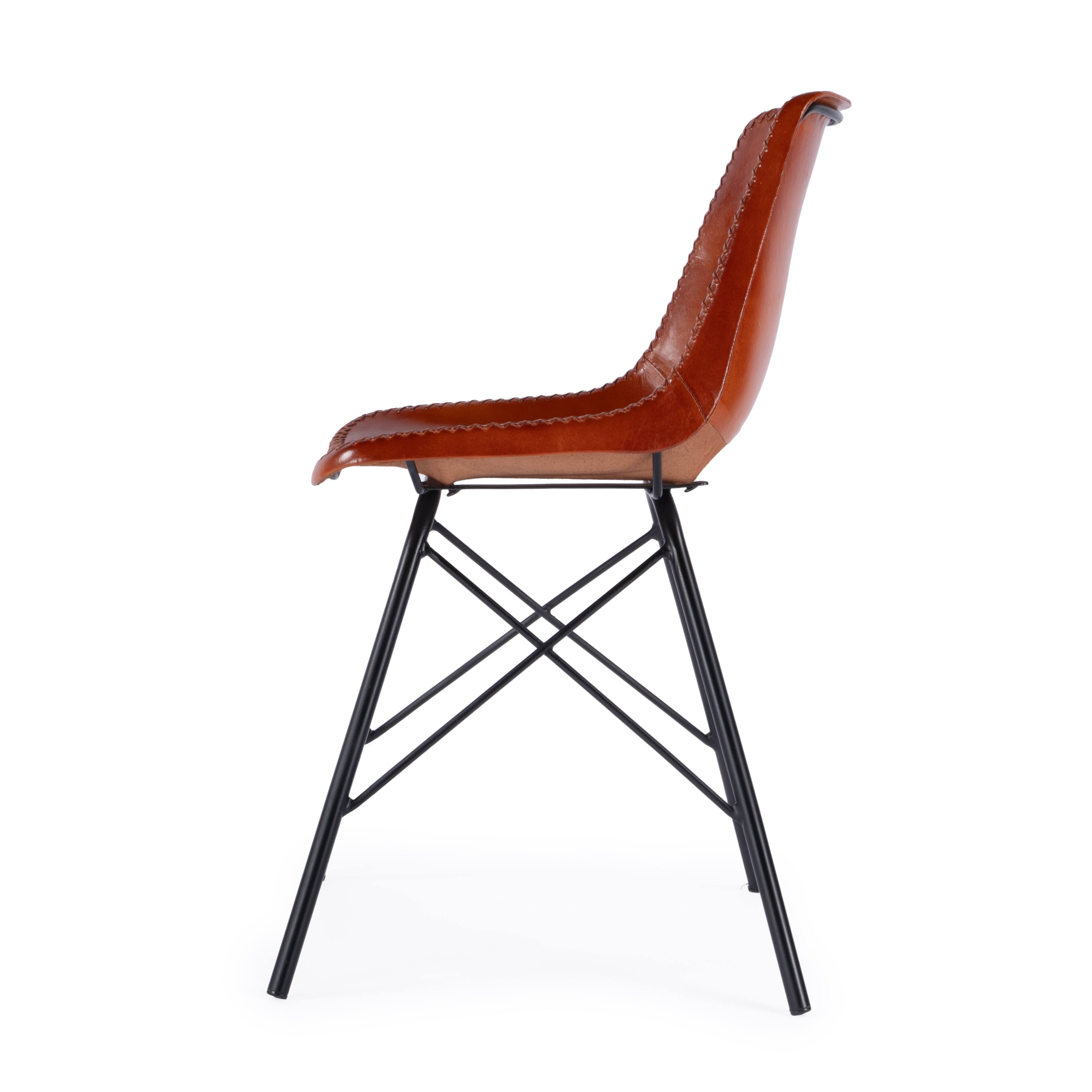 Alt View 3. Butler Specialty - Inland Leather Side Chair - Medium Brown.