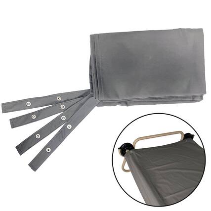 Front. Disc-O-Bed - Disc-O-Bed L/XL Cot Sheet for Portable Folding Bed Systems and Camping, Grey - Grey.