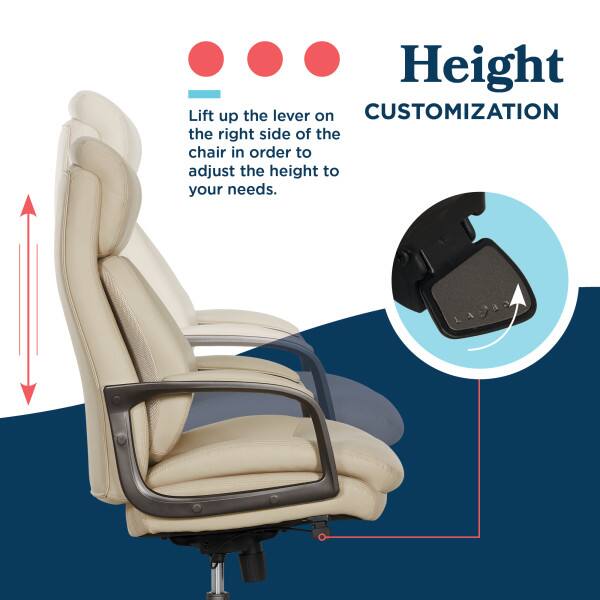 Height Customization

Lift up the lever on the right side of the chair in order to adjust the height to your needs.