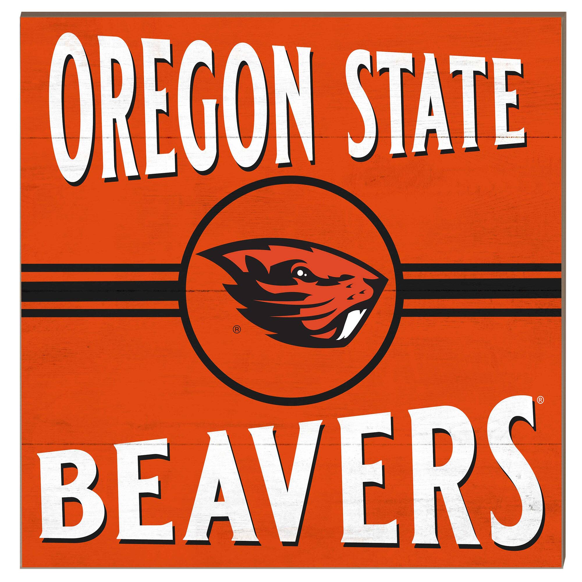 Oregon State Beavers 10'' x 10'' Retro Team Sign