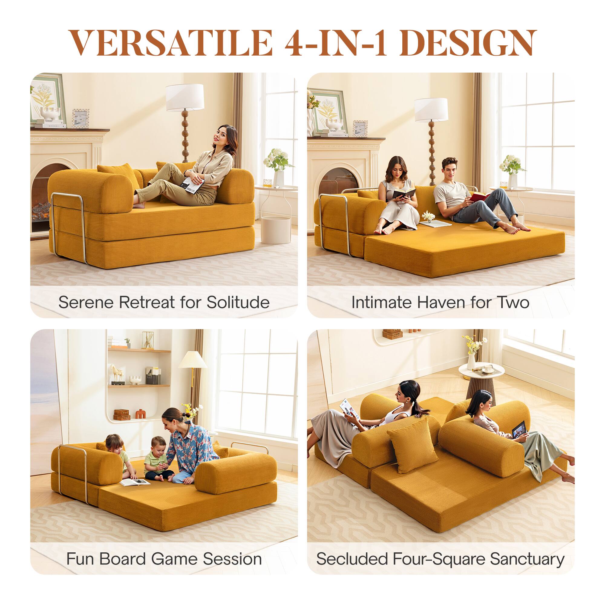 VERSATILE 4-IN-1 DESIGN
- Serene Retreat for Solitude
- Intimate Haven for Two
- Fun Board Game Session
- Secluded Four-Square Sanctuary