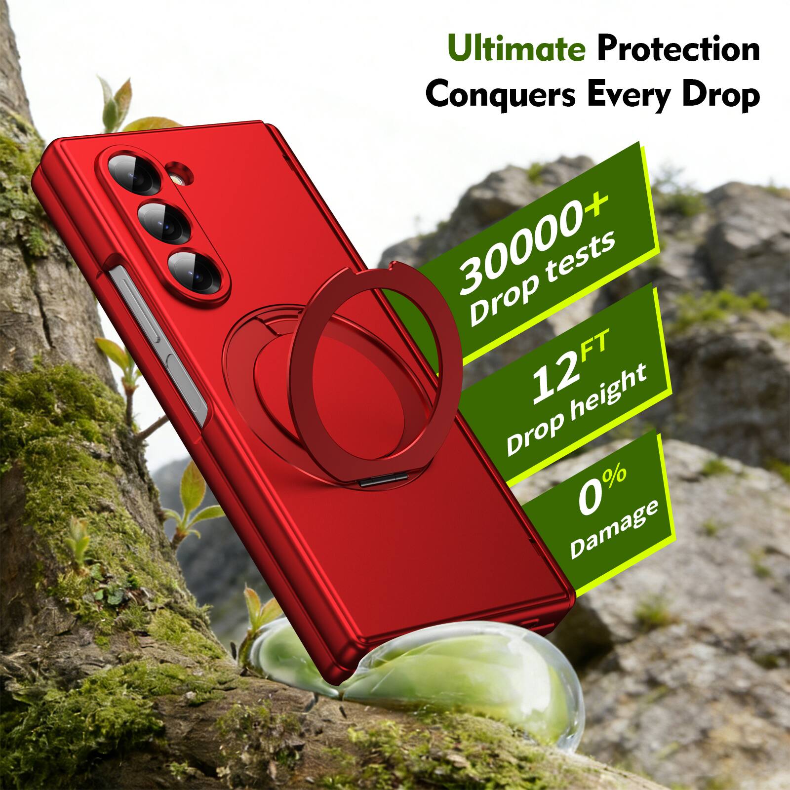 Ultimate Protection Conquers Every Drop

30000+ Drop tests  
12FT Drop height  
0% Damage
