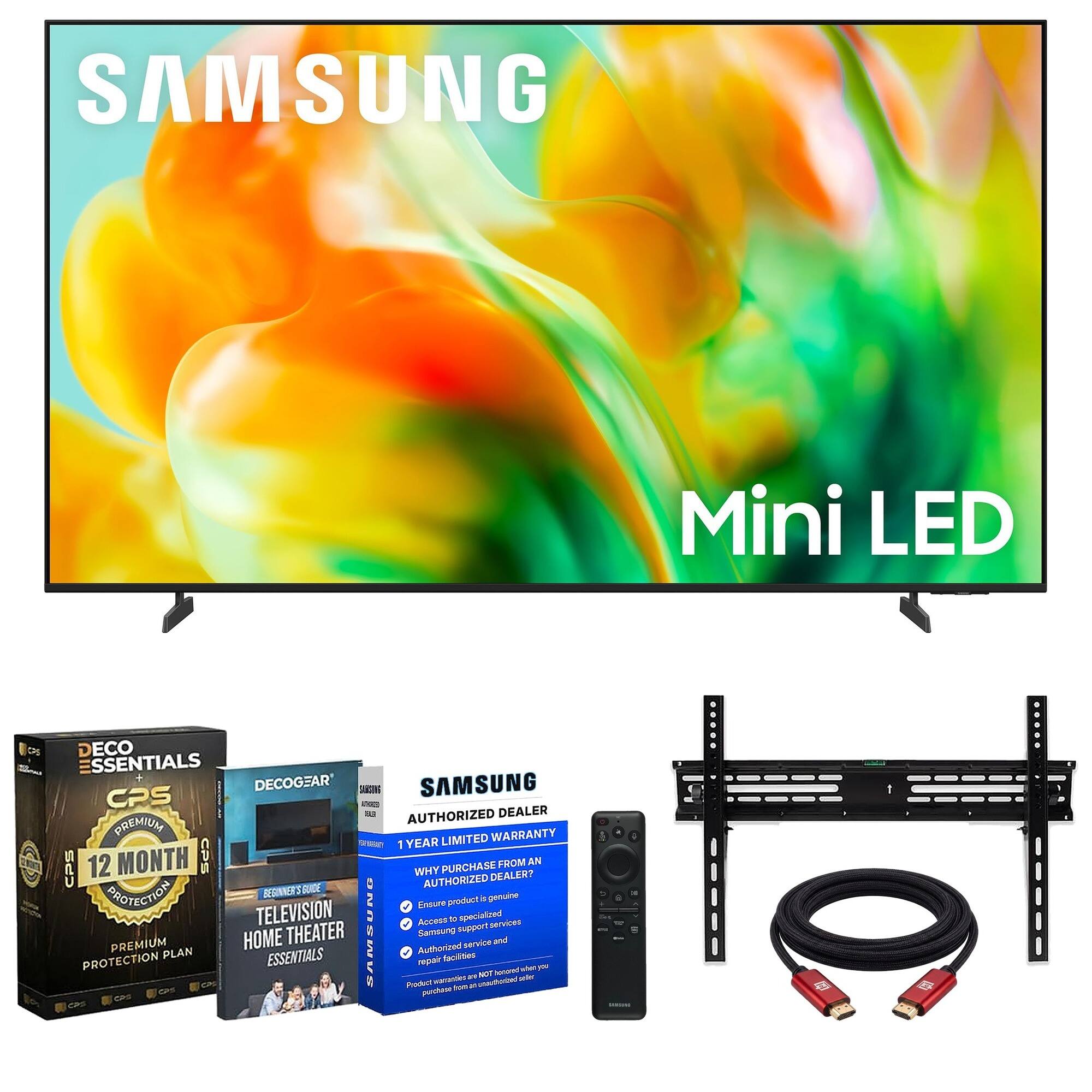 SAMSUNG  
Mini LED  

ECO SSENTIALS  
DECOGEAR  
SARCING  
SAMSUNG CPS 1200  
DEALER PREMIUM AUTHORIZED  
YEAR LIMITED WARRANTY  
1 CPS 12 MONTH  
CPS WHY AUTHORIZED PURCHASE DEALER?  
FROM AN FROECTION  
BEGINNER'S GUIDE  
Ensure product is genuine  
TELEVISION  
Access to support specialized services  
HOME THEATER  
SHINNE  
Samsung PREMIUM service and PLAN  
Authorized facilities  
PROTECTION ESSENTIALS  
repair honored when you  
NOT  
Product warranty  
unauthorized purchase form  
CPS case  

1 INSISIONS