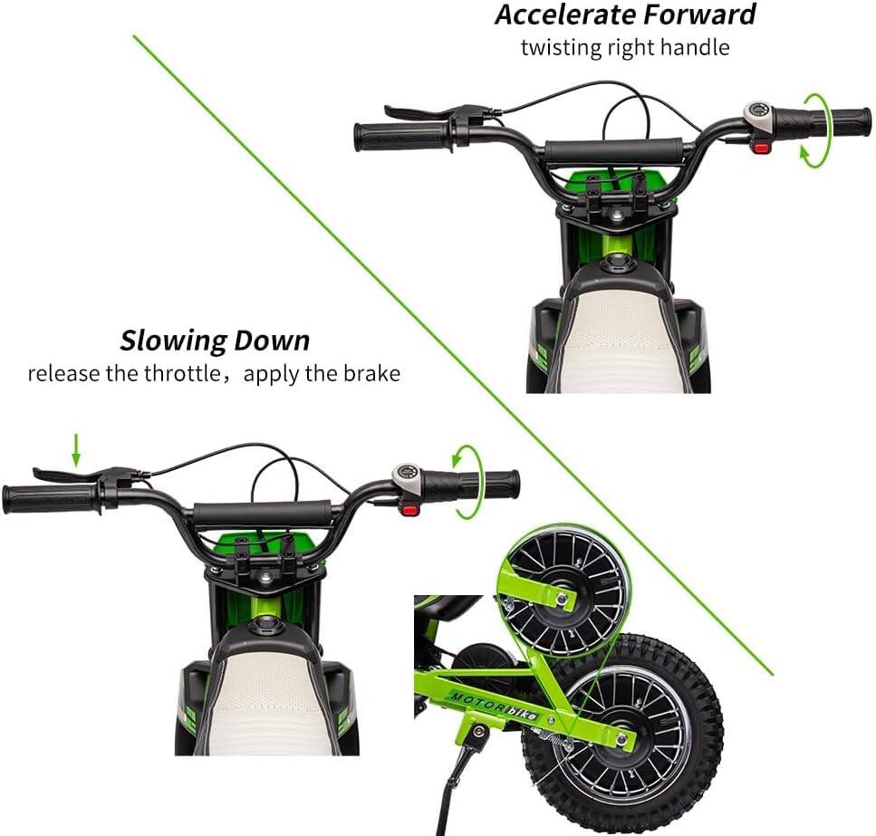 Accelerate Forward  
twisting right handle  

Slowing Down  
release the throttle, apply the brake