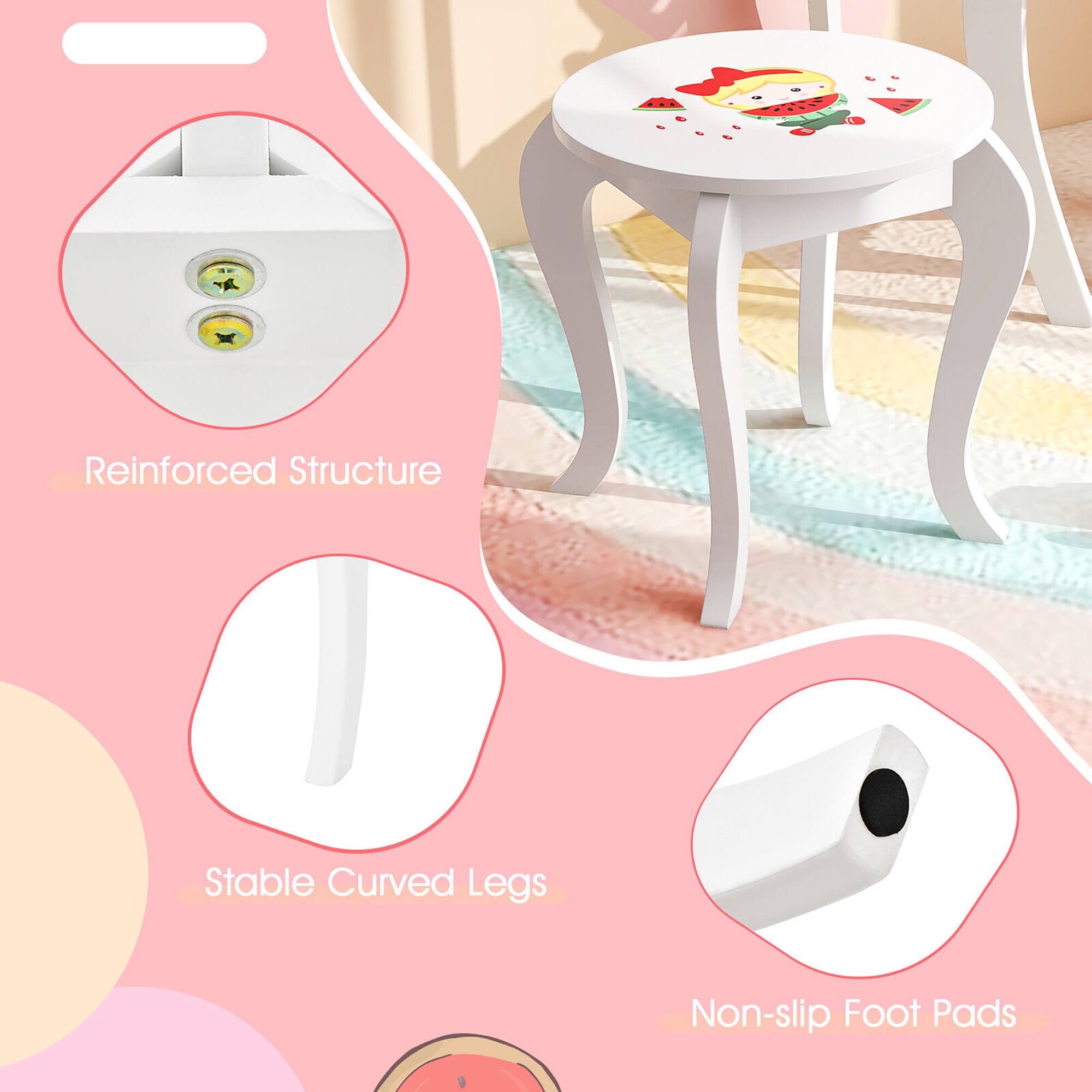 Reinforced Structure  
Stable Curved Legs  
Non-slip Foot Pads